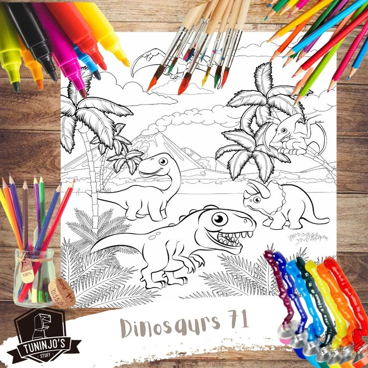 Posters para colorear "Dinosaurs 70"