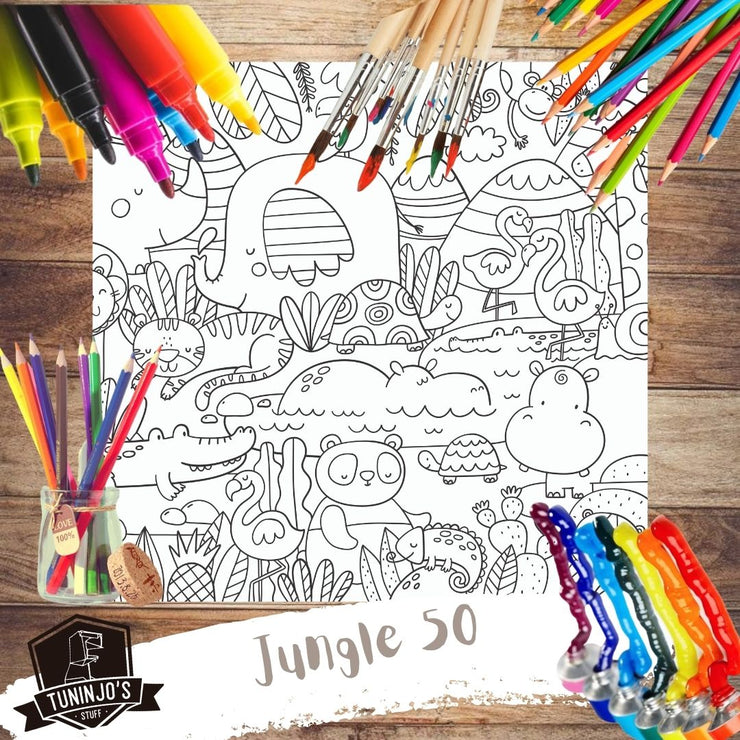 Poster para colorear "Jungle 50"