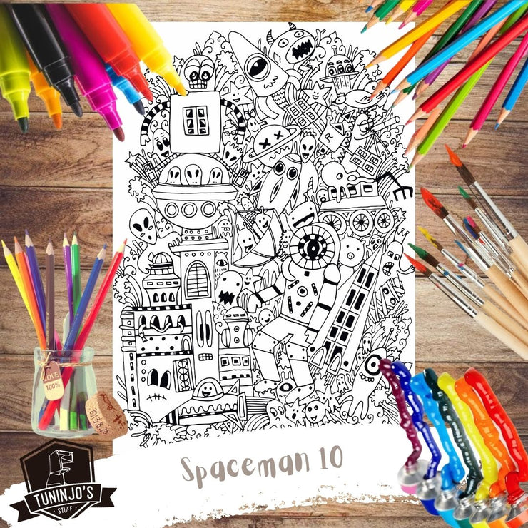 Poster para colorear "Spaceman 10"