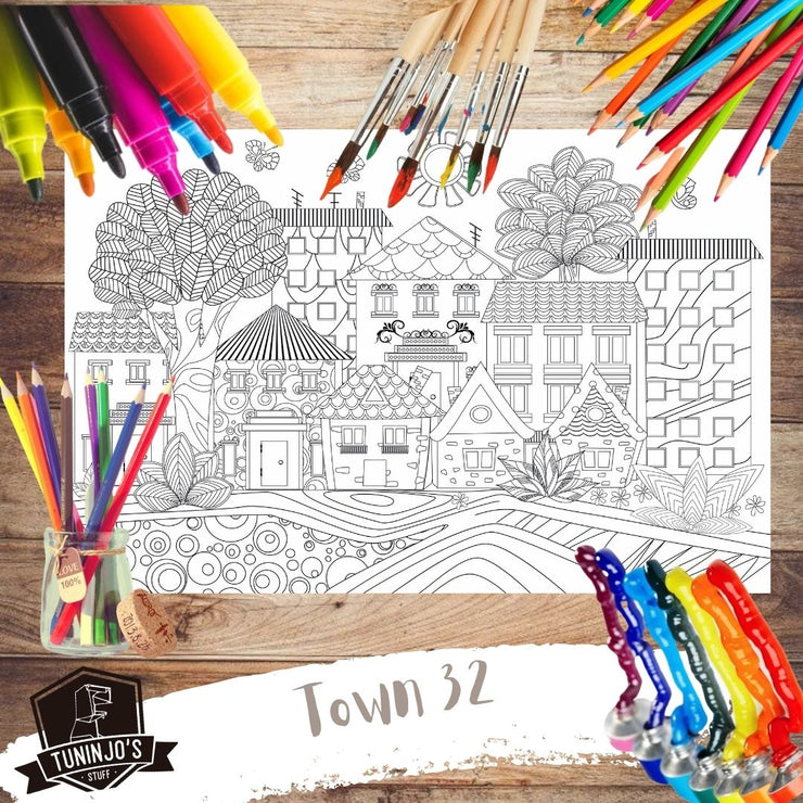 Poster para colorear "Town 32"