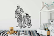 Vinil decorativo Star Wars. Vinilo de C3PO y R2D2 Decoración de Star Wars Recorte de Vinilo de alta calidad Vinilo de pared Star Wars Decoración temática de Star Wars Vinilo decorativo de C3PO y R2D2 Vinilo de la Estrella de la Muerte Vinilo de alta calidad Vinilo galáctico Vinilo fácil de instalar