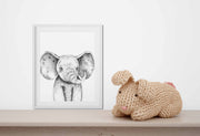 Cuadro decorativo Elefante Cuadro de elefante bebé Decoración de habitación de niños Temática safari Cuadro en blanco y negro Cuadro de animales para niños Decoración infantil Cuadro para recámara de bebés Arte para habitación infantil Elefante bebé en decoración infantil Cuadro tierno de elefante