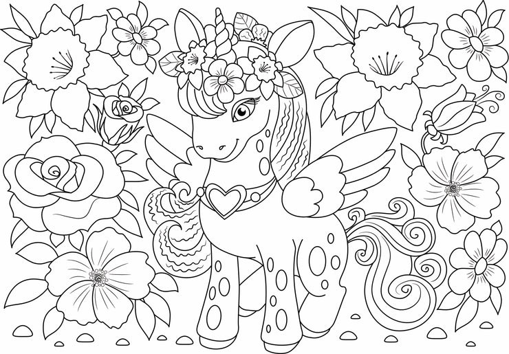 Poster para colorear / unicornio