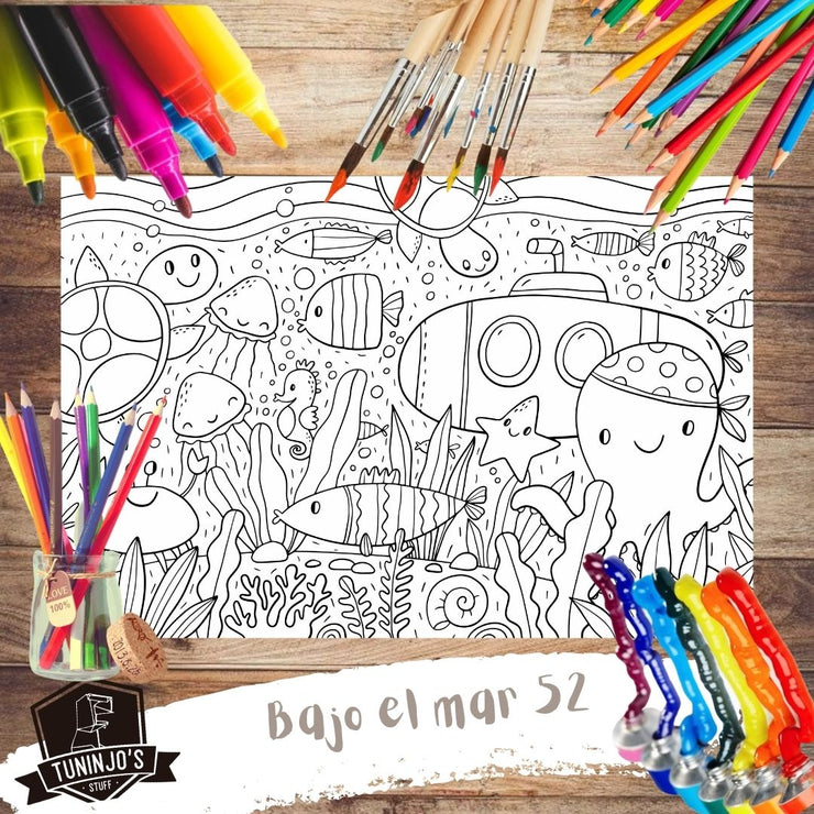 Poster para colorear Bajo el mar 52