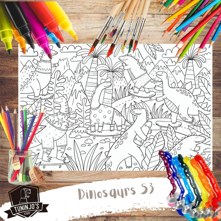Poster para colorear "Dinosaurs 53"