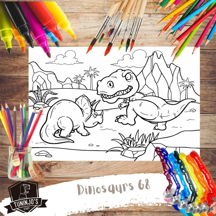 Poster para colorear "Dinosaurs 68"