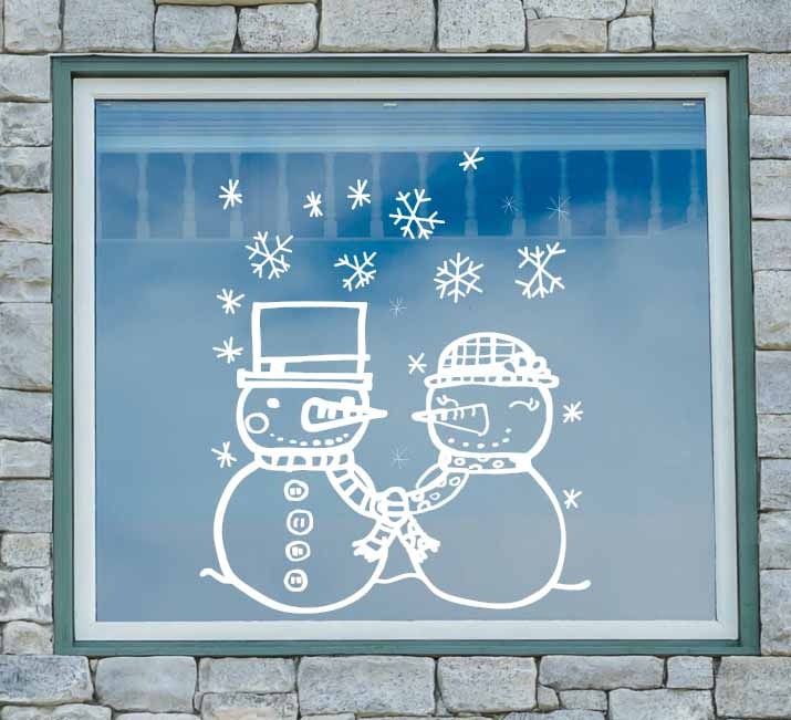 Vinil Decorativo Navideño | Amigos de Nieve en Invierno