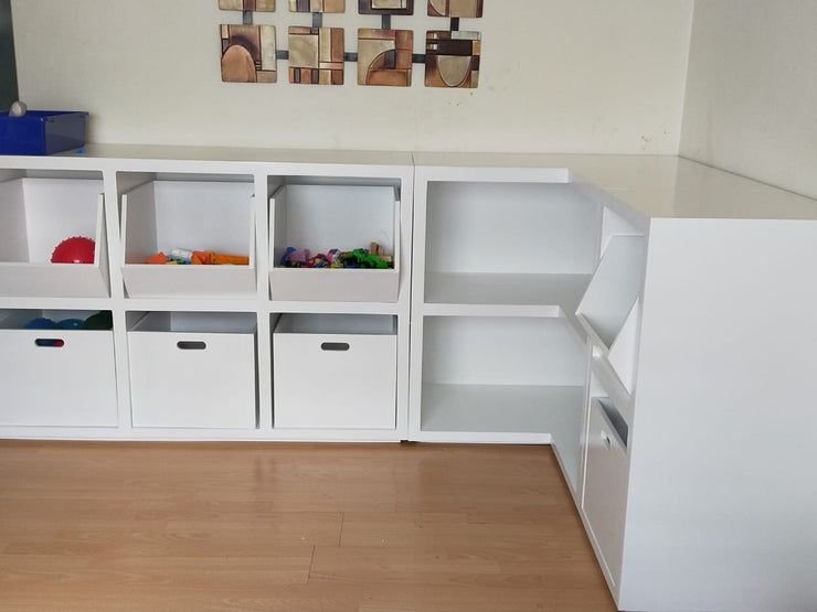 Mueble juguetero organizadorMueble Juguetero Esquinero Organizador de Juguetes Almacenamiento Infantil Instalación Gratuita Espacio Eficiente