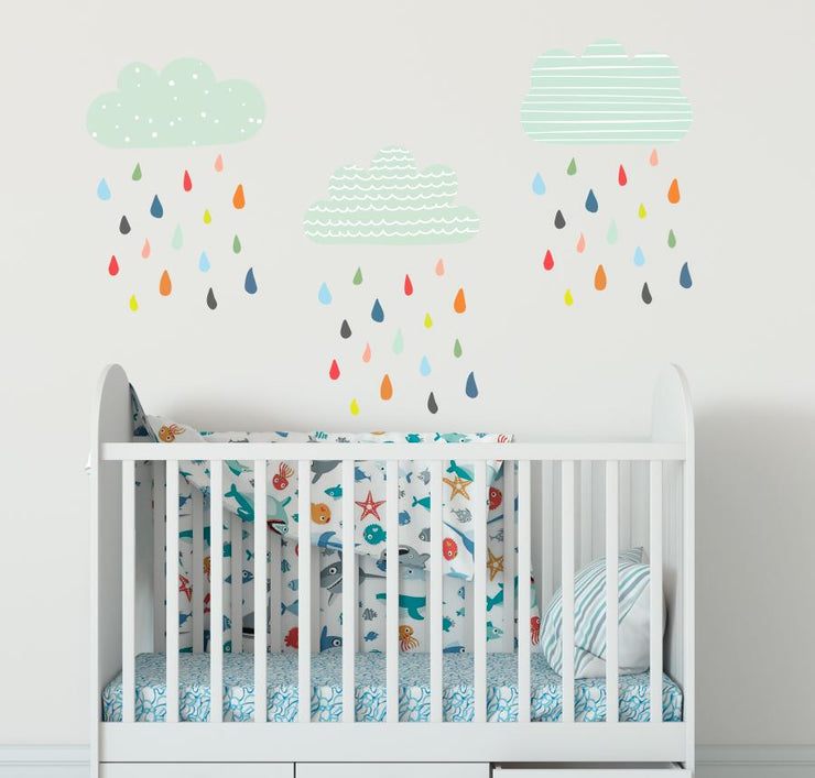 Vinil decorativo nubes. Vinil nubes gotas lluvia Decoración infantil vinil Vinil decorativo cuarto niños Vinil nube lluvia bebés Vinil gotas de lluvia decoración Vinil infantil nubes Vinil lluvia habitación bebé Vinil decorativo infantil Vinil cuarto bebés Vinil nubes gotas colores