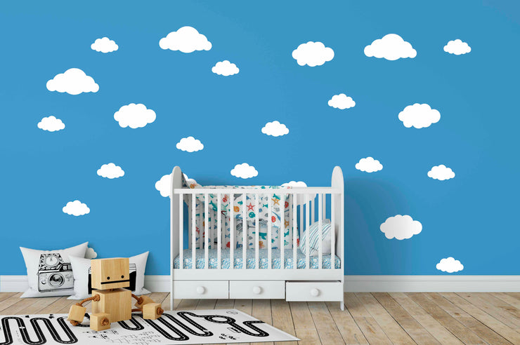 Mural de nubes. Vinilos decorativos Nubes infantiles Decoración de habitaciones Vinilos para niños Diseño de interiores Vinilos temáticos Ambiente creativo Decoración personalizada Vinilos adhesivos Habitación de bebé