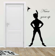 Vinilo decorativo de Peter Pan "Never grow up"